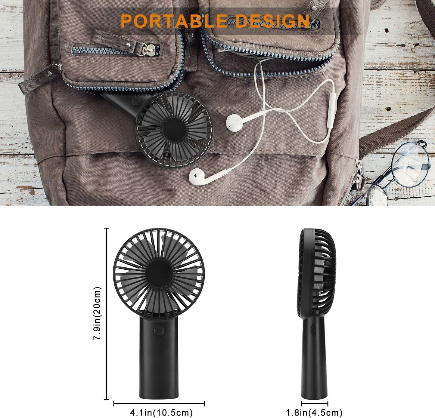 Rechargeable Portable Handheld Fan with 4400mAh Battery, 6-15 Hours Runtime for Outdoor Activities, Ideal Summer Gift for Men and Women