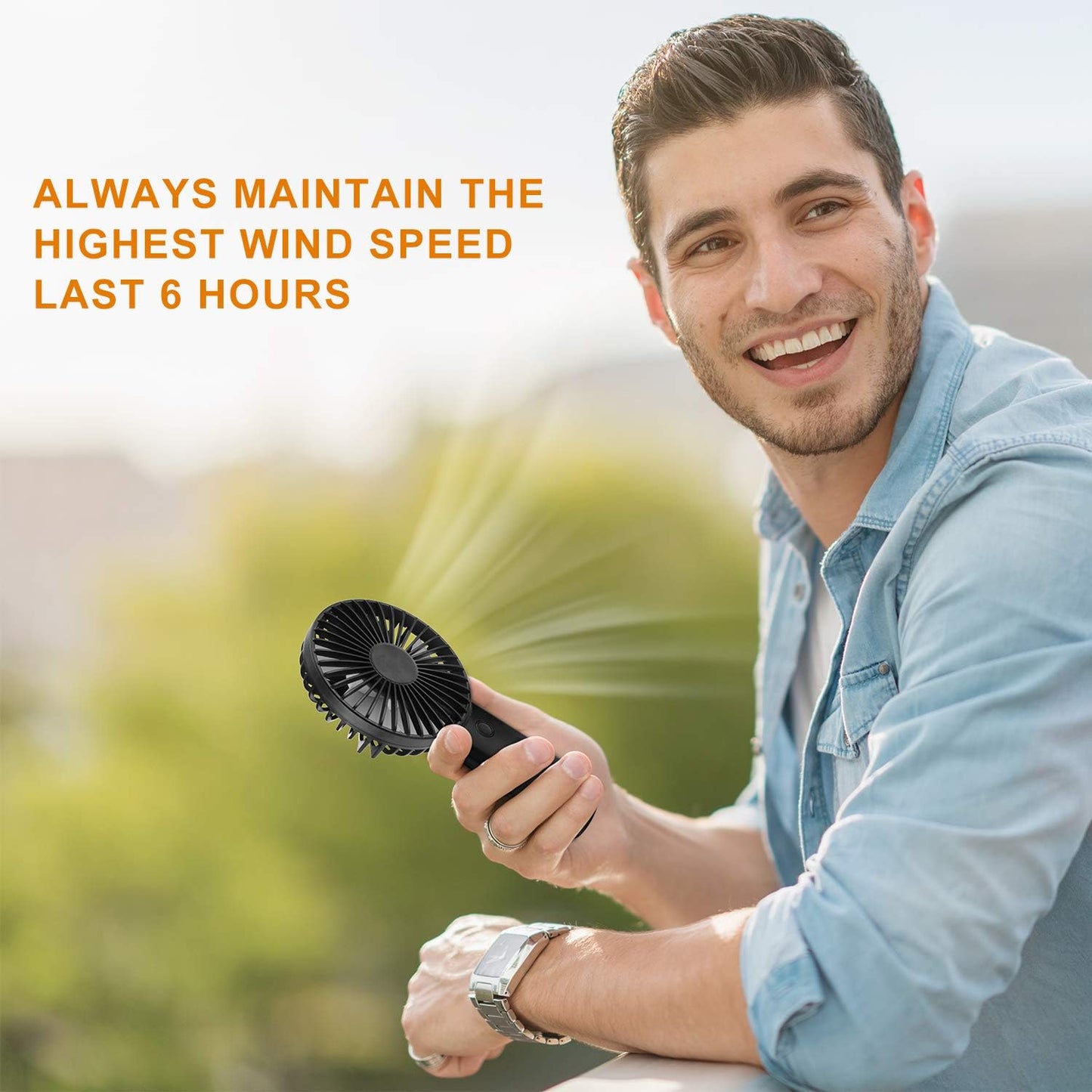 Rechargeable Portable Handheld Fan with 4400mAh Battery, 6-15 Hours Runtime for Outdoor Activities, Ideal Summer Gift for Men and Women