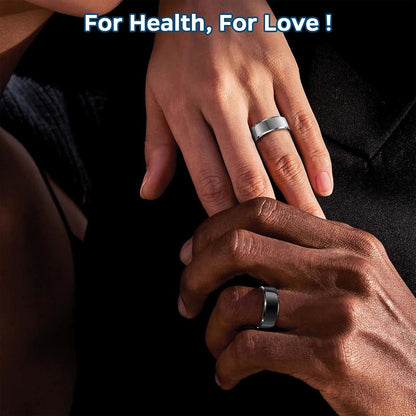 Smart Health Tracking Ring with Sleep Monitoring, Heart Rate Measurement, Waterproof Design, Activity Tracking (Steps, Distance, Calories), Air Gesture Control, Up to 7-Day Battery Life, Compatible with iOS and Android (Black, Size #10)
